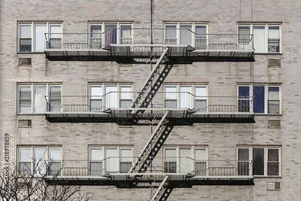 Obraz Apartment block with fire escape