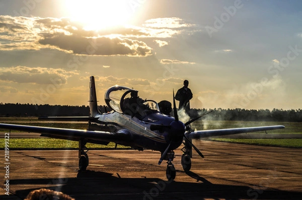 Obraz piloto no avião