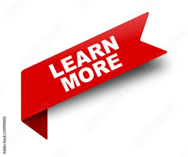 Obraz red vector banner ribbon learn more