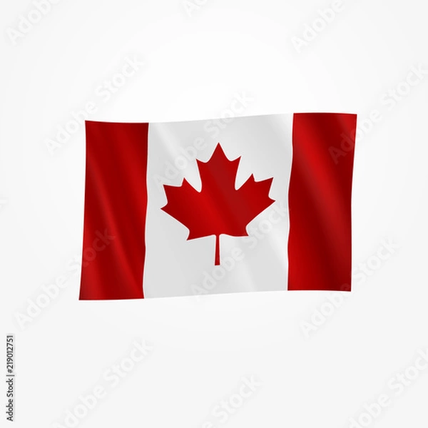 Obraz Realistic waving Canada Flag. Vector background.