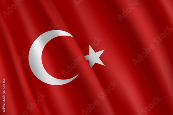 Obraz Turkey flag. Realistic satin texture