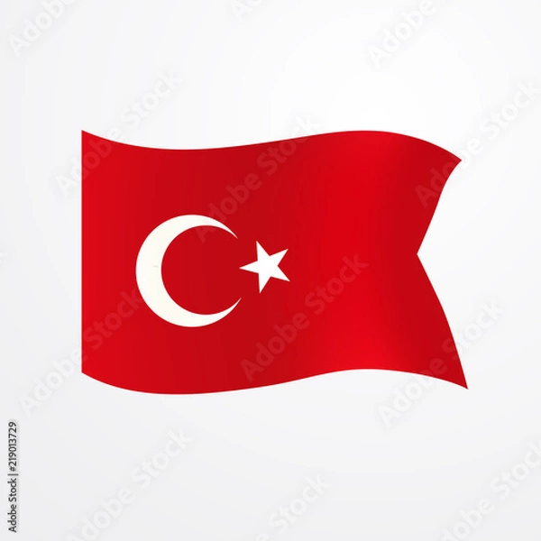 Obraz vector set Turkish flag on a white background