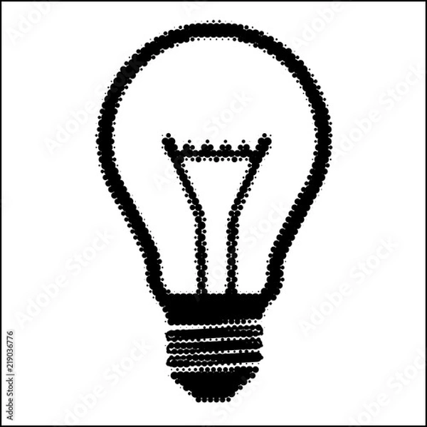 Obraz BULB ICON (halftone effect) illustration vector
