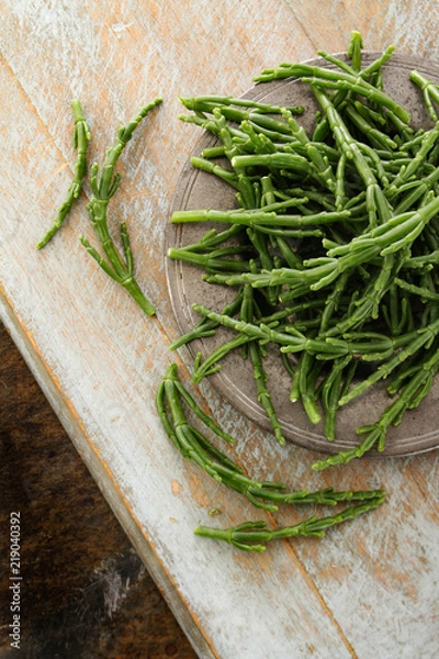 Fototapeta preparing fresh samphire