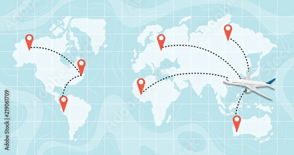 Obraz Miejsce na mapie świata