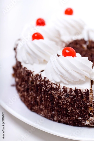 Obraz delicious cake with whipped cream