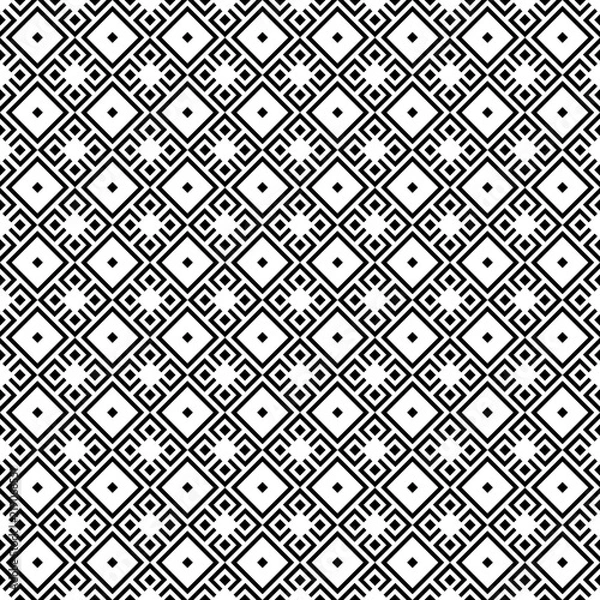Fototapeta Seamless background for your designs. Modern black and white ornament. Geometric abstract pattern
