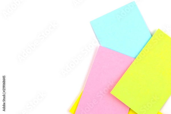 Fototapeta Color paper name card isolated on white