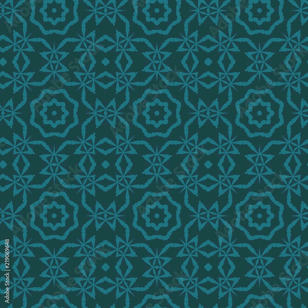 Fototapeta Seamless color pattern from a variety of geometric shapes and lines.