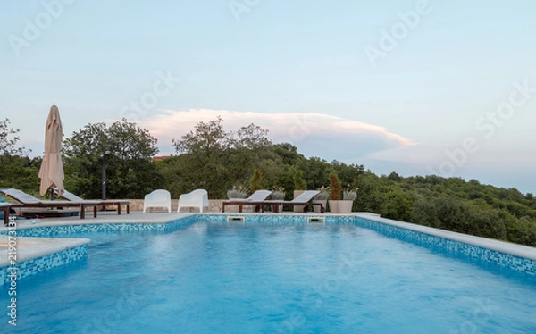 Obraz Beautiful luxury swimming pool 3