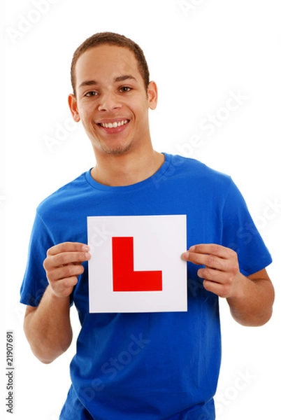 Fototapeta Learner driver holding L plate
