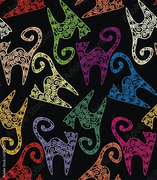 Obraz Texture with cats