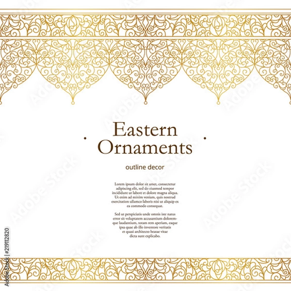 Obraz Vector vintage seamless border in Eastern style.
