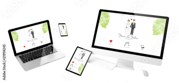 Fototapeta flying devices wedding responsive website
