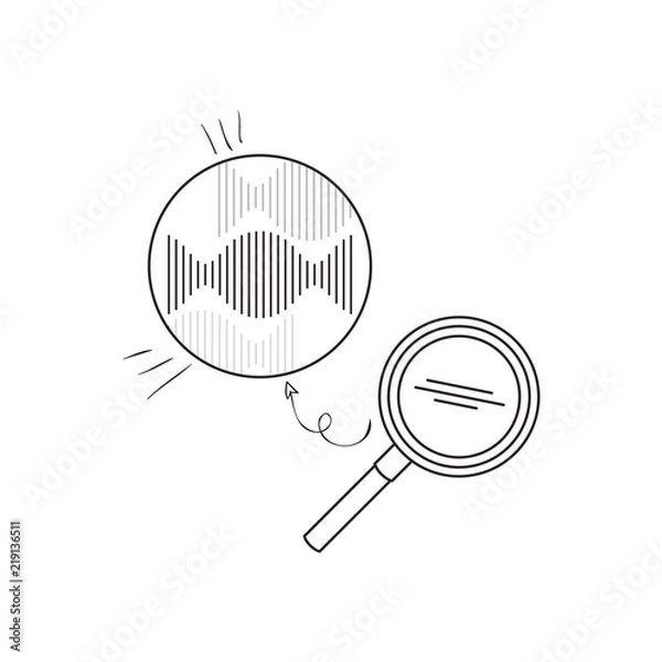 Obraz dna chain with magnifying glass vector illustration design