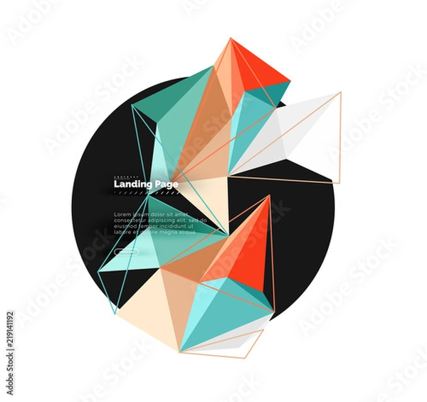 Obraz Vector 3d triangle abstract background, polygonal geometric design