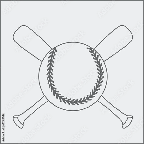 Obraz baseball with bats drawing