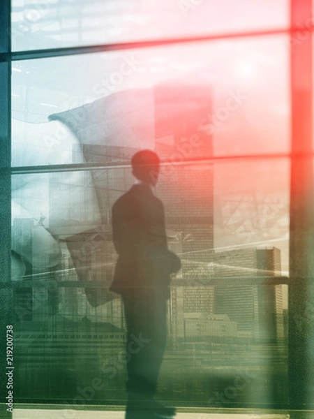 Obraz Abstract business Cover Design Vertical Format. Background double exposure graph