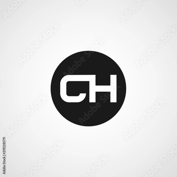 Obraz Initial Letter CH Logo Template Design