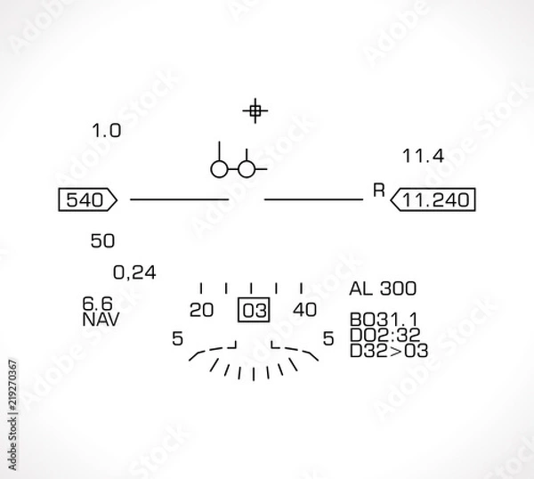Obraz HUD display - jet fighter flight nawigation system