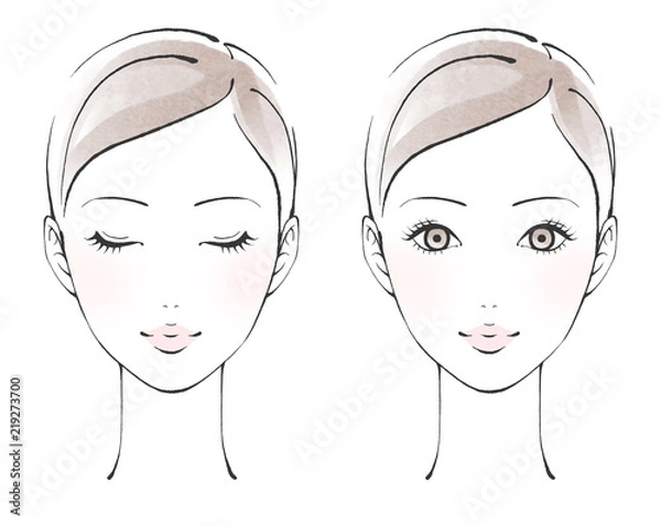 Obraz 正面を向いた女性