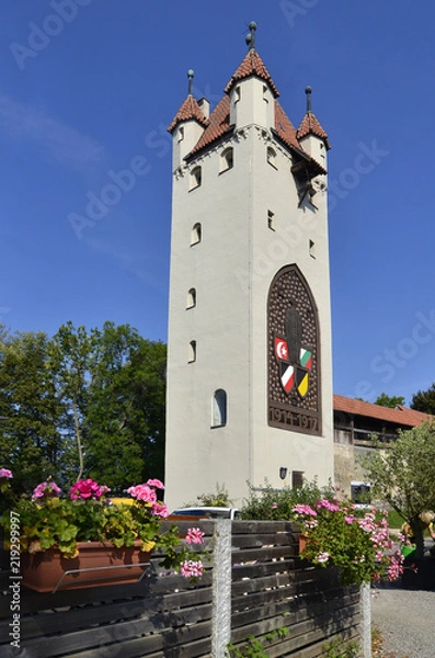 Obraz Fünfknopfturm an der Stadtmauer, Kaufbeuren