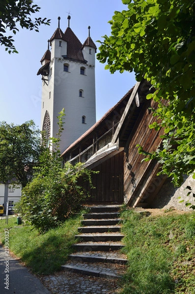 Obraz Fünfknopfturm an der Stadtmauer, Kaufbeuren