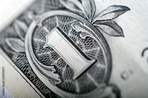 Obraz One dollar bill - macro nb.  11