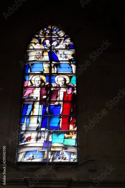 Obraz buntes kirchenfenster papst