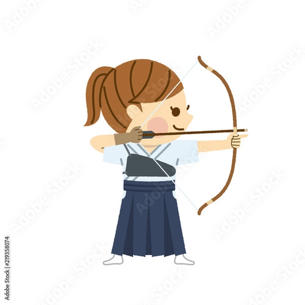 Obraz 弓道をする女性