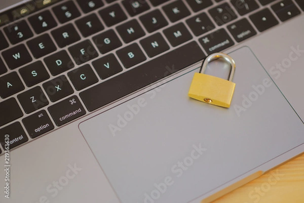 Obraz パソコン　南京錠　決済　ショッピング　ハッキング　ウイルス