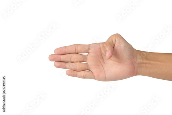 Obraz action hand on white background