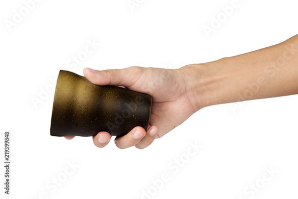 Obraz action hand on white background