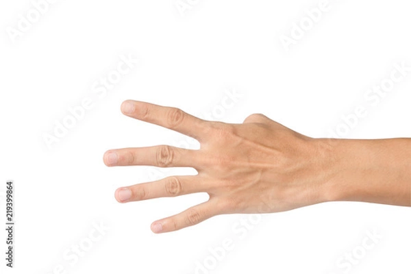 Obraz action hand on white background