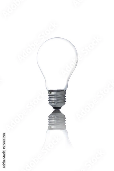 Obraz Light blub on white black ground