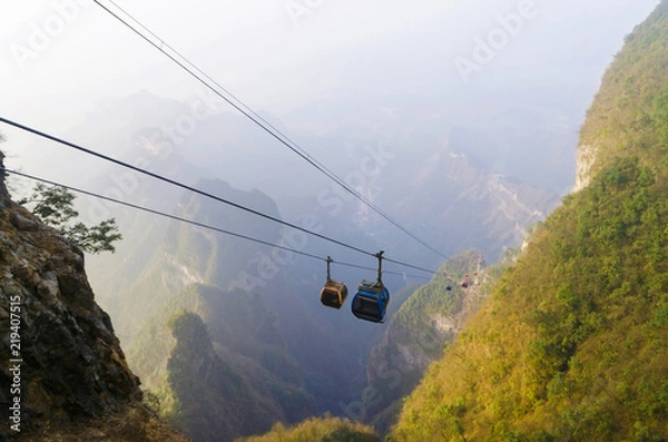 Fototapeta The longest cable car in the world, Tianmen Shan, Zhangjiajie China.