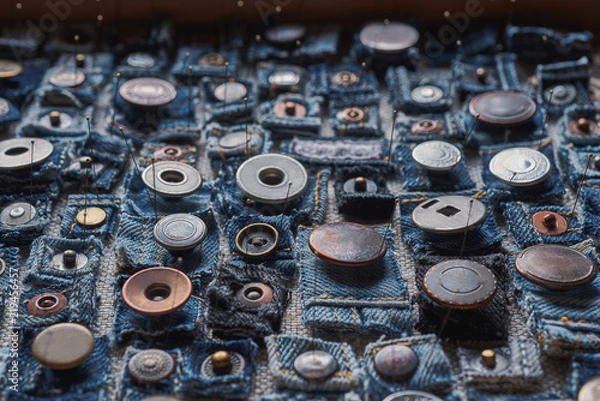 Obraz blue jeans, buttons and rivets