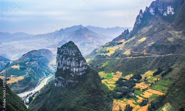 Fototapeta Overlooking the rolling hills in Enshi Grand Canyon, Hubei, China