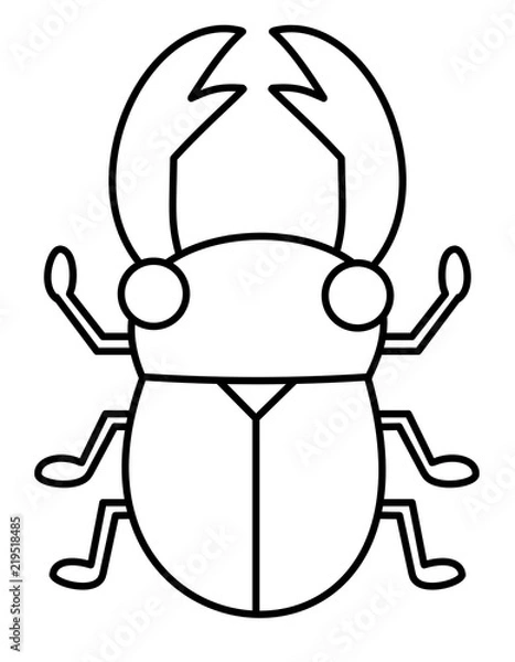 Obraz クワガタ目(線画)