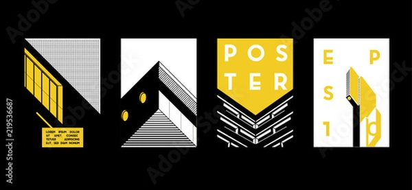 Fototapeta Architecture conceptual drawings. Colorful backgrounds. Applicable for Banners, Placards, Posters, Flyers. Vector illustration.