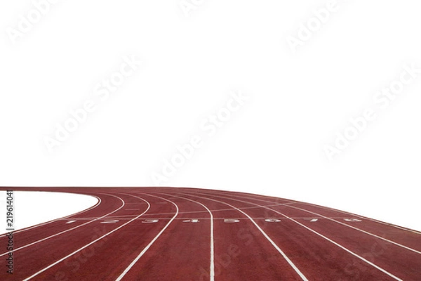 Fototapeta Running race track background with white copy space