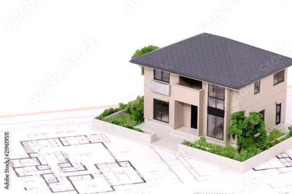 Obraz 住宅模型と図面