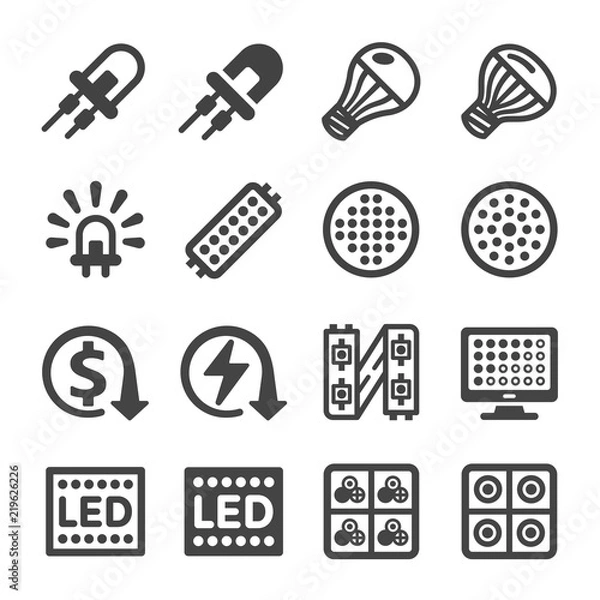 Obraz Zestaw ikon LED