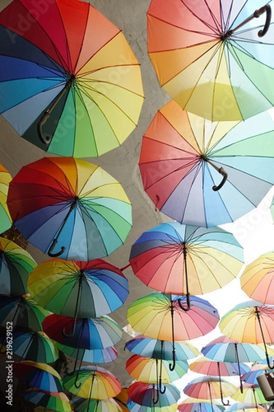 Obraz Colorful umbrellas background.