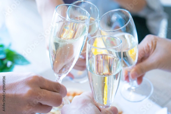 Obraz ホームパーティー　シャンパン　グラス