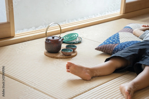 Obraz 蚊取線香　畳　和室　子供