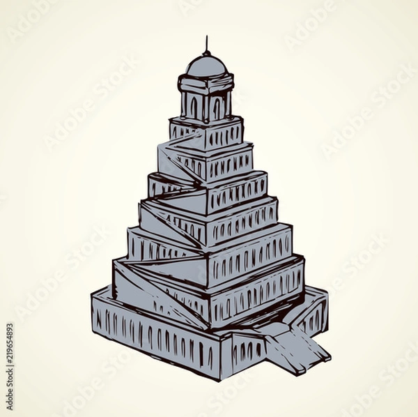 Fototapeta Tower of Babel. Vector drawing