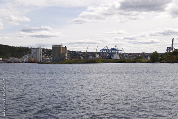 Fototapeta Zone Industrielle à Oslo, Norvège	