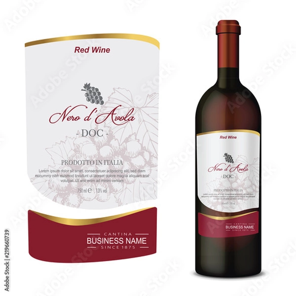 Obraz Vector wine label