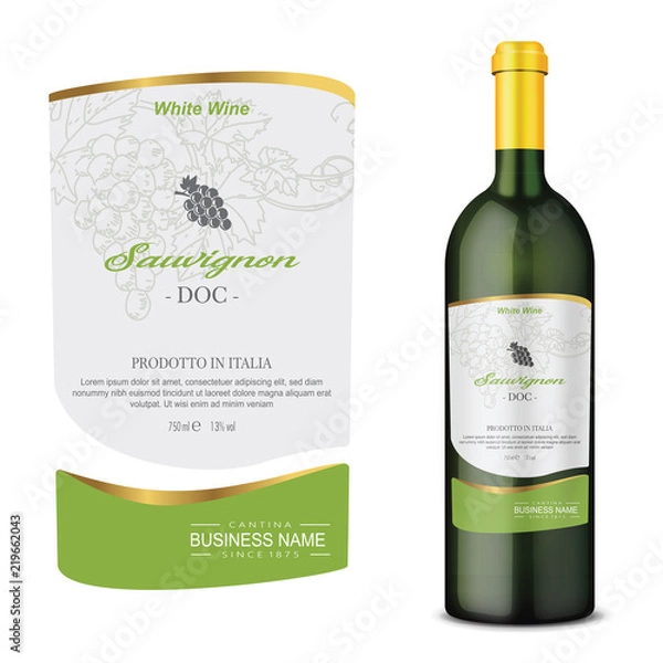 Obraz Vector wine label